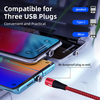 AUFU magnetyczny kabel Micro USB typu C dla iPhone Xiaomi telefon komórkowy szybkie ładowanie kabel USB ładowarka magnetyczna przewód drutowy Samsung 4